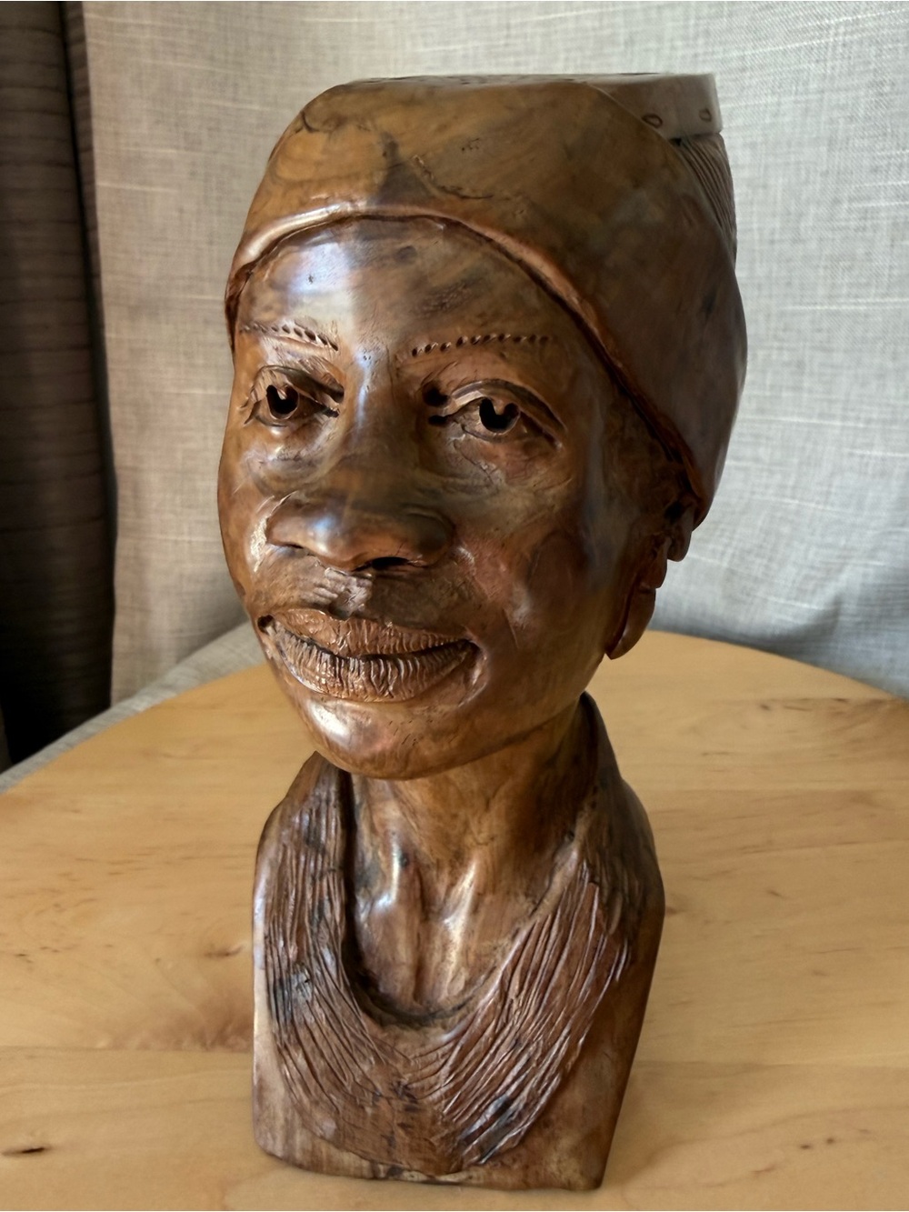 2 of 2 VTG HandCarved Ironwood Native Figure By Abraham R Chikumbirike ZW